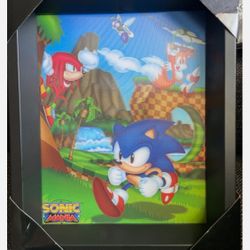 Sonic The Hedgehog 8x10 3D Shadow Box Art