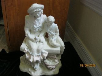 Vintage stone like sculpture- "Storybook Time" by artist Alice Heath