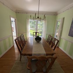 Wooden Dining Set With 6 Chairs (expandable)