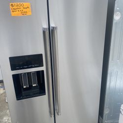 Kitchen Aid Side By Side Stainless Steel Refrigerator Counter Depth Open Box 