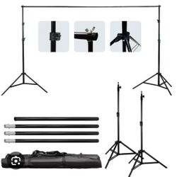 10x6.5ft Adjustable Background Support Stand Photo Studio Backdrop Crossbar Set