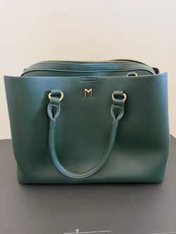 Green Structured Satchel Handbag