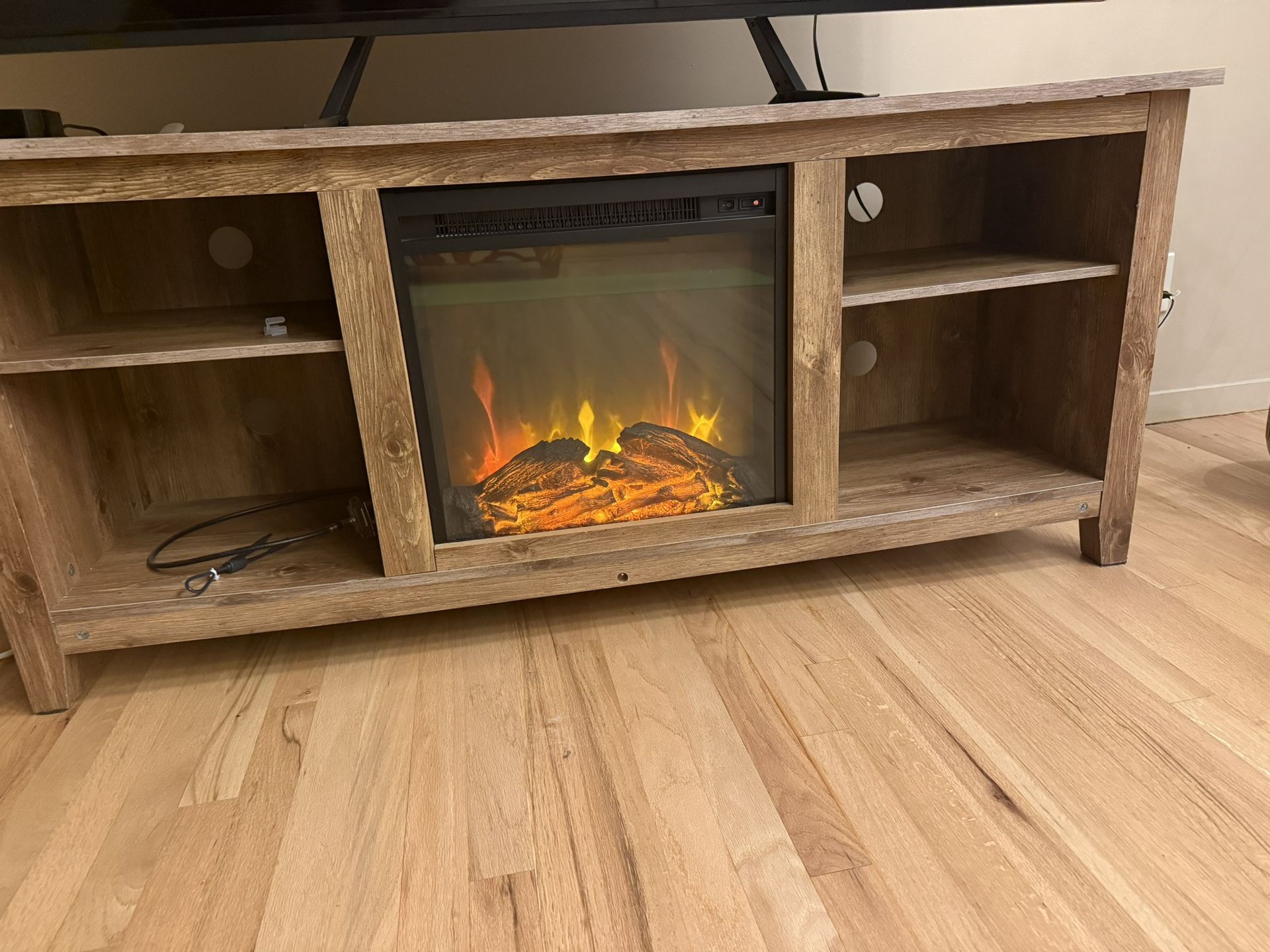 Tv Table Console With Fire Place 