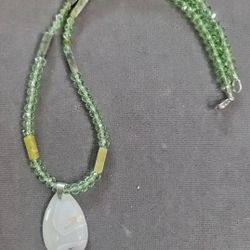 SPIRITUAL JADE AGATE TEARDROP PENDANT   PROMOTE HEALING RESORE ENERGY NECKLACE 