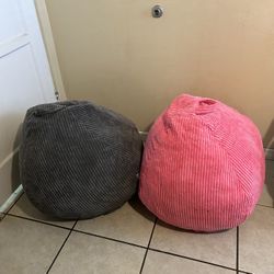 Set of 2 Bean Bag Chairs – Cozy Floor Poufs for Kids or Lounge