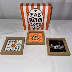 Halloween Tiered Tray Decor Sign Set