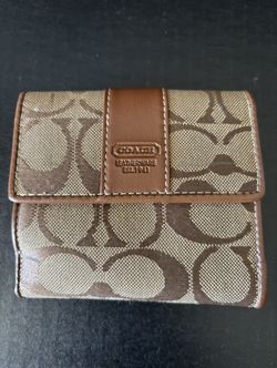 Coach Signature Pattern Trifold Wallet