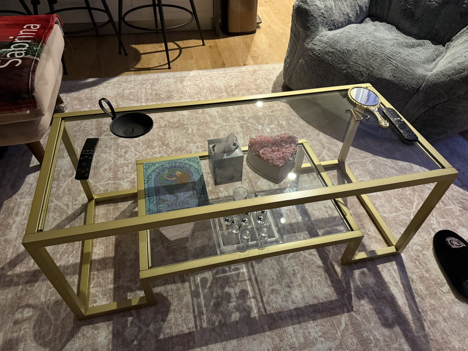 45" Rectangular Glass Coffee Table