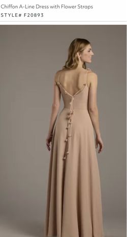 Chiffon A-Line Dress with Flower Straps