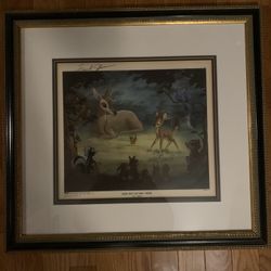Rare Disney Lithograph Signed By 3 Artists