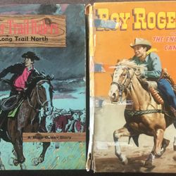 2 vintage Western Childrens Books-Roy Rogers-Timber Trail Riders 1954 & 1963 F-G
