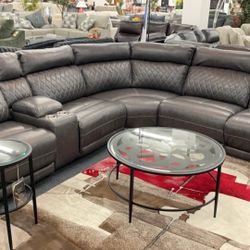 Power Reclining Faux Leather Set Was $4000