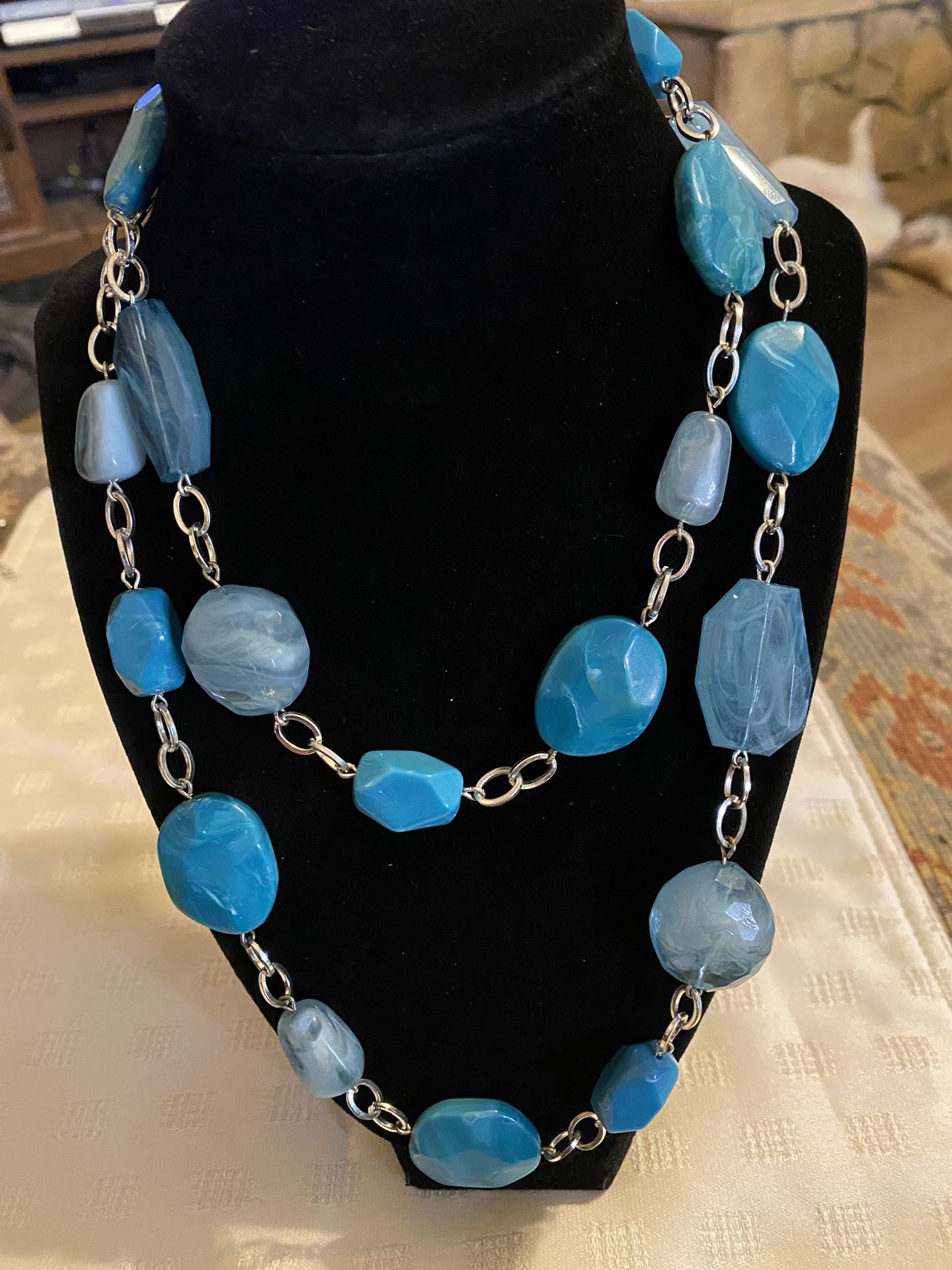 NY Collection Aqua Blue And Turquoise Necklace