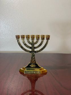 Authentic Jerusalem Gold 7 Branch Menorah