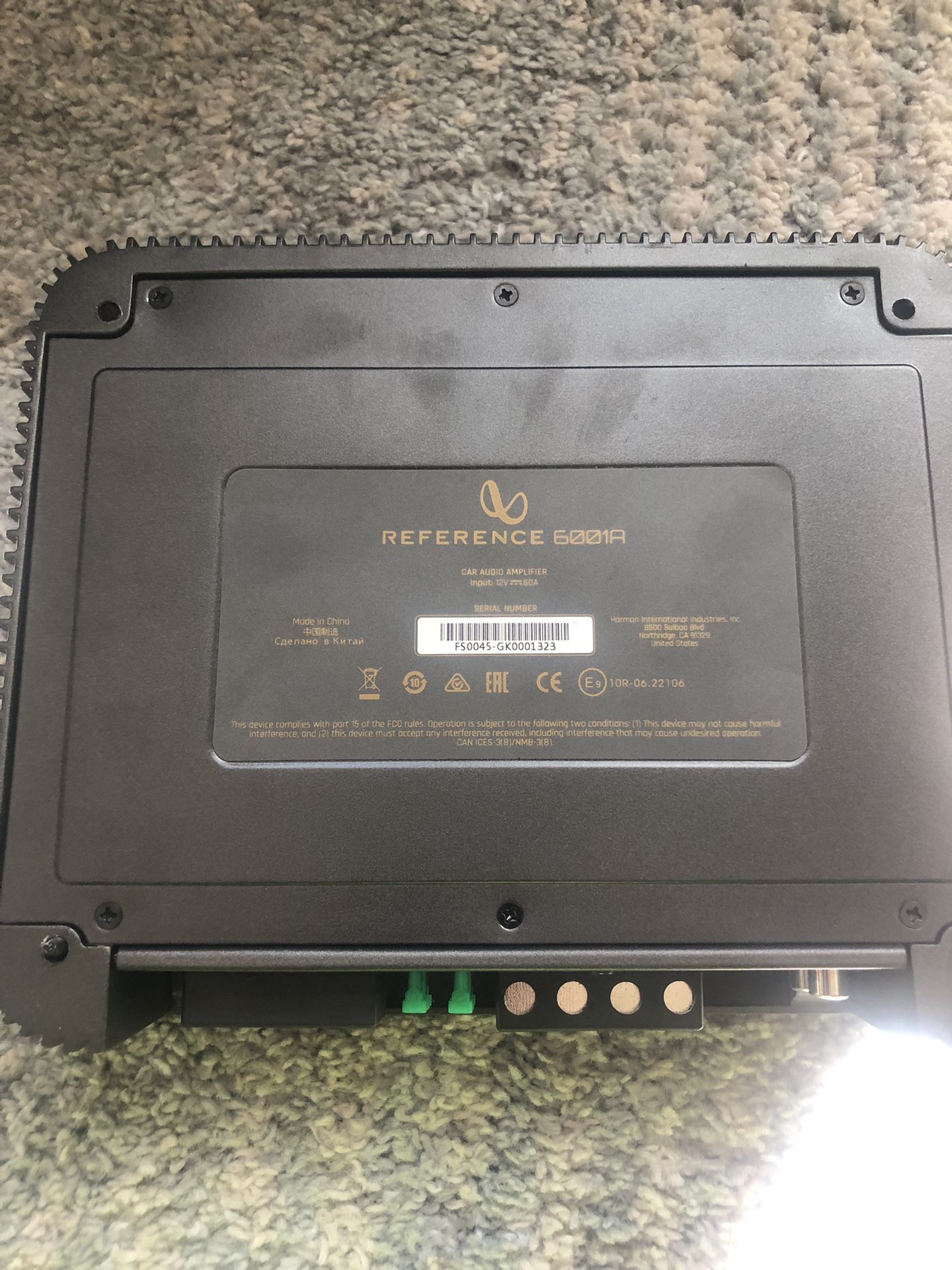 Infinity 12’ Sub Set Plus Infinity Amp/ 10’ Sub Kicker