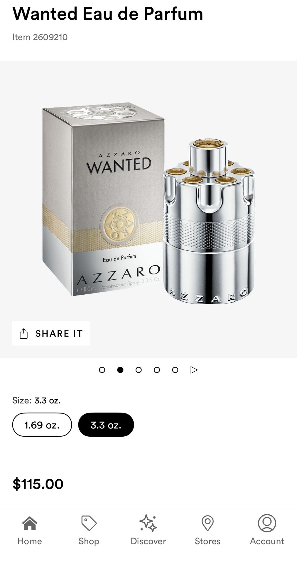 Azzaro Wanted Eau de Parfum 3.38Oz 