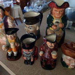 ROYAL DOULTON TOBY JUGS & TOOTHPICK HOLDER, HENRY THE 8TH MUSICAL MUG 