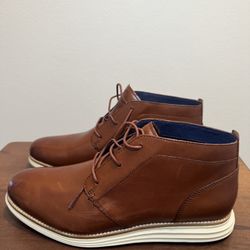 Cole Haan Grand.OS Leather Chukka Boots – Cognac – Men’s 9.5 – New, No Box