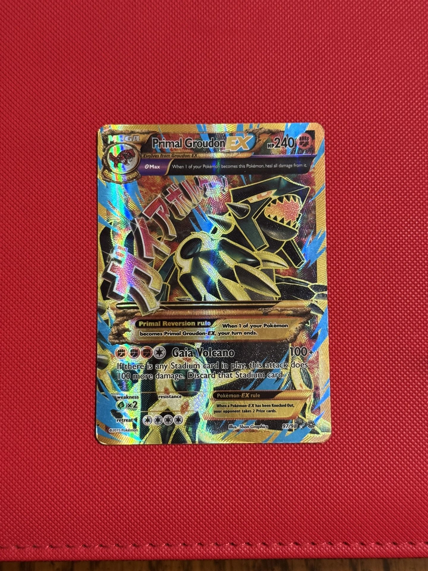Heavily Played Primal Groundon Ex Shiny Full Art