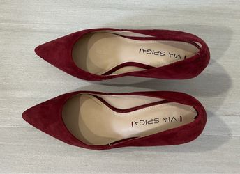 Via Spiga Burgundy Suede Pointed-Toe Pumps Size 5