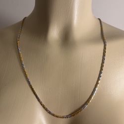 Beautiful 25” Two-tone 18K Chain Necklace 