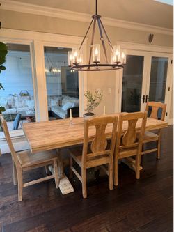 Restoration Hardware Farmhouse Style wood dining set