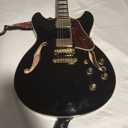 Ibanez Black and Gold Semi-Hollow Guitar