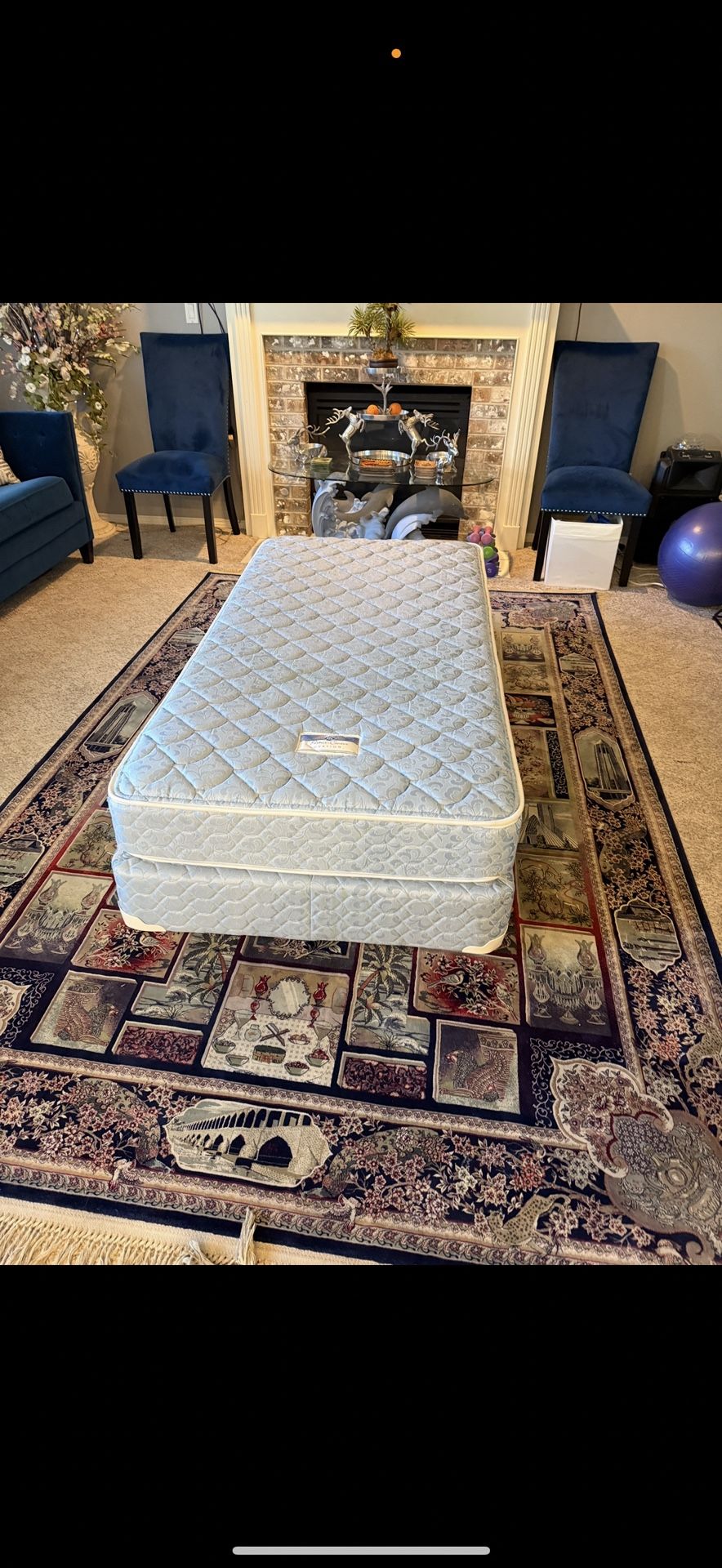 Twin Mattress/box Spring/metal Frame