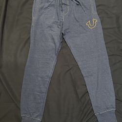 True Religion Joggers Men’s Small Dark Denim Sweatpants NEW