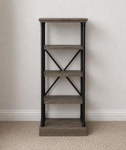 65" Conway Cast Iron Bookshelf Gray