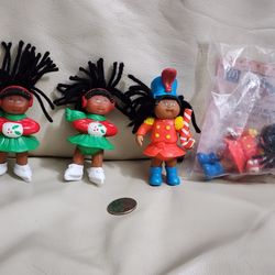 Vintage Cabbage Patch Kids 1992 And 1994 McDonald's Happy Meal Set Of 4 Dolls AbigailLynn And Jennifer Lauren 4" Dolls.