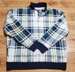 Nautica Men's Plaid Rugby Sweatshirt Size S