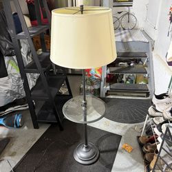 Heavy Duty Iron Floor Lamp w/ Built-In Tray Table – Vintage Style