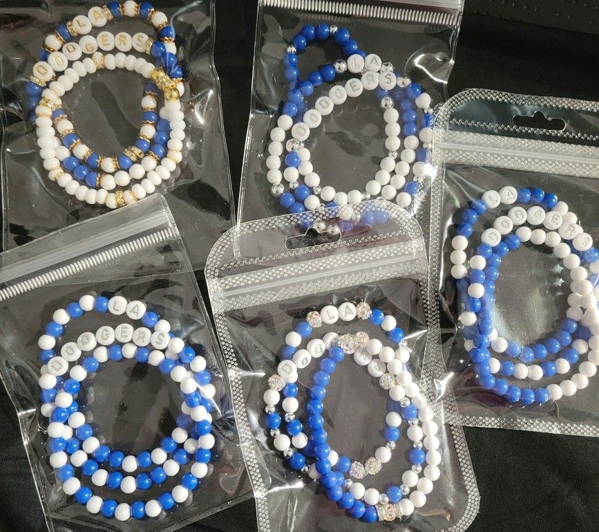 Dodgers ⚾️  Beaded Bracelets Bling