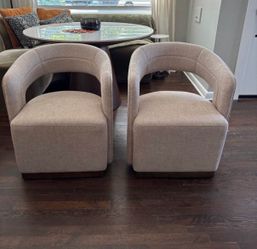Pair of Modern Barrel Accent Chairs/could deliver