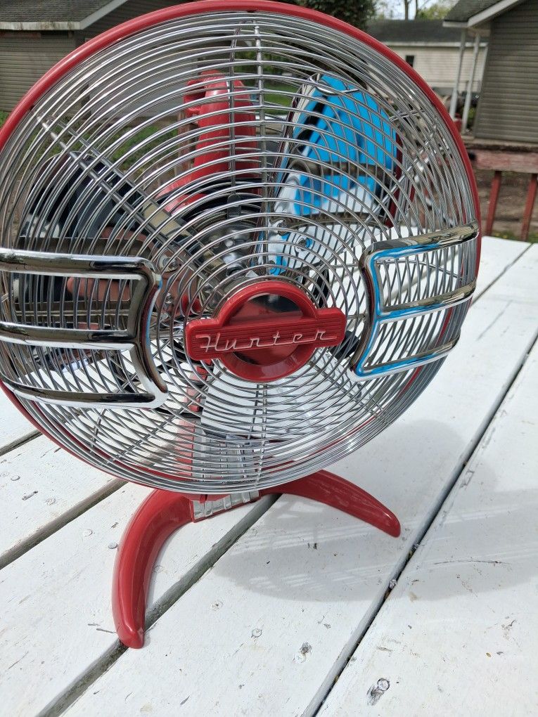 Antique Metal Fan Works Great Brand Hunter