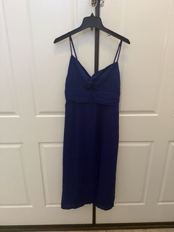 Forever 21 Blue Ruched V-Neck Slip Midi Dress Adjustable Straps M