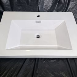  Moreno Bath Acrylic Sink MOB 30” reinforced white gloss. New in opened box.