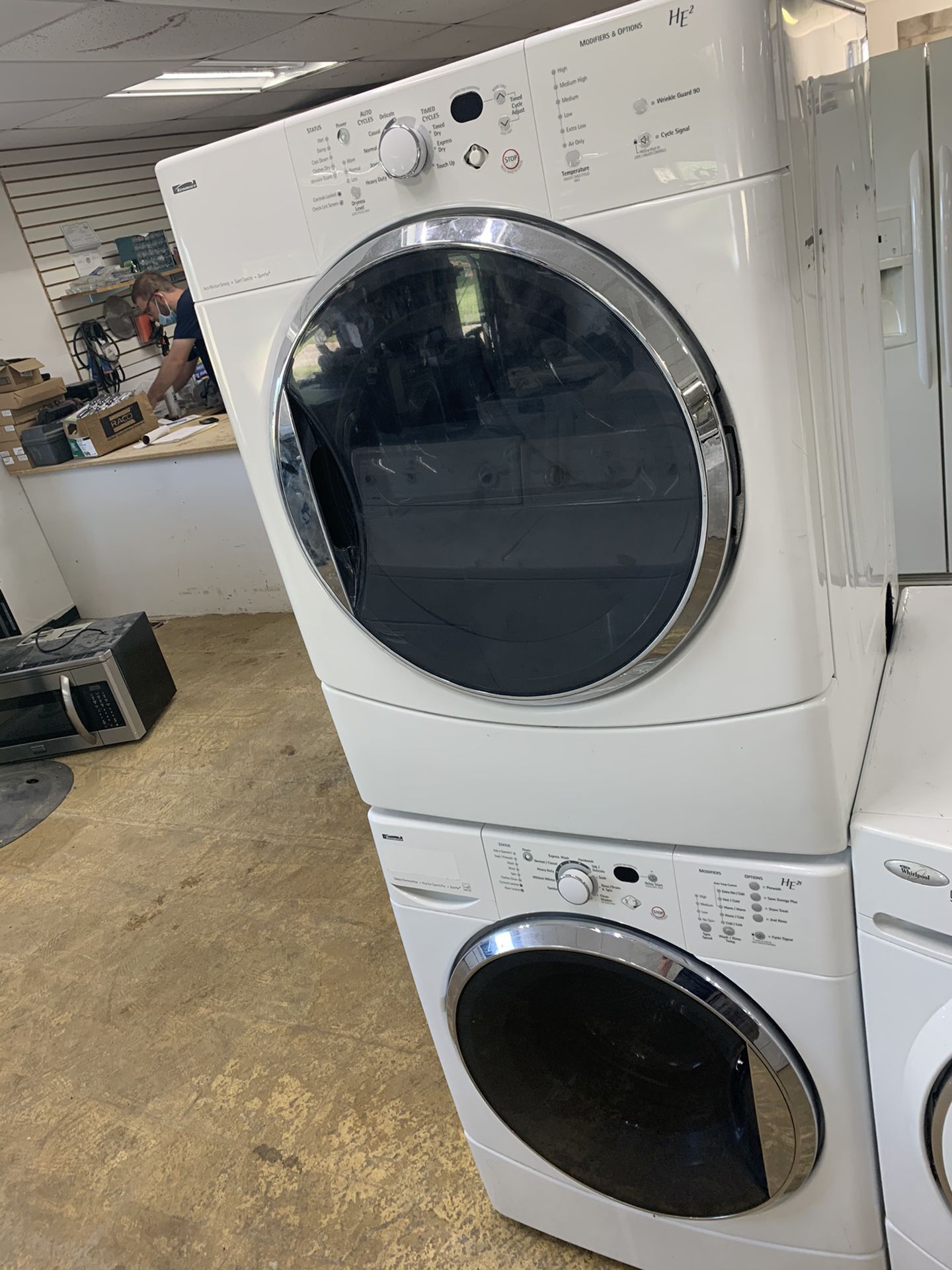 Kenmore set washer and dryer electric stackable
