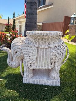 Vintage wicker elephant