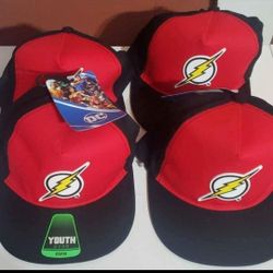 4 New Marvel Flash youth Baseball Hat with Flat Brim
