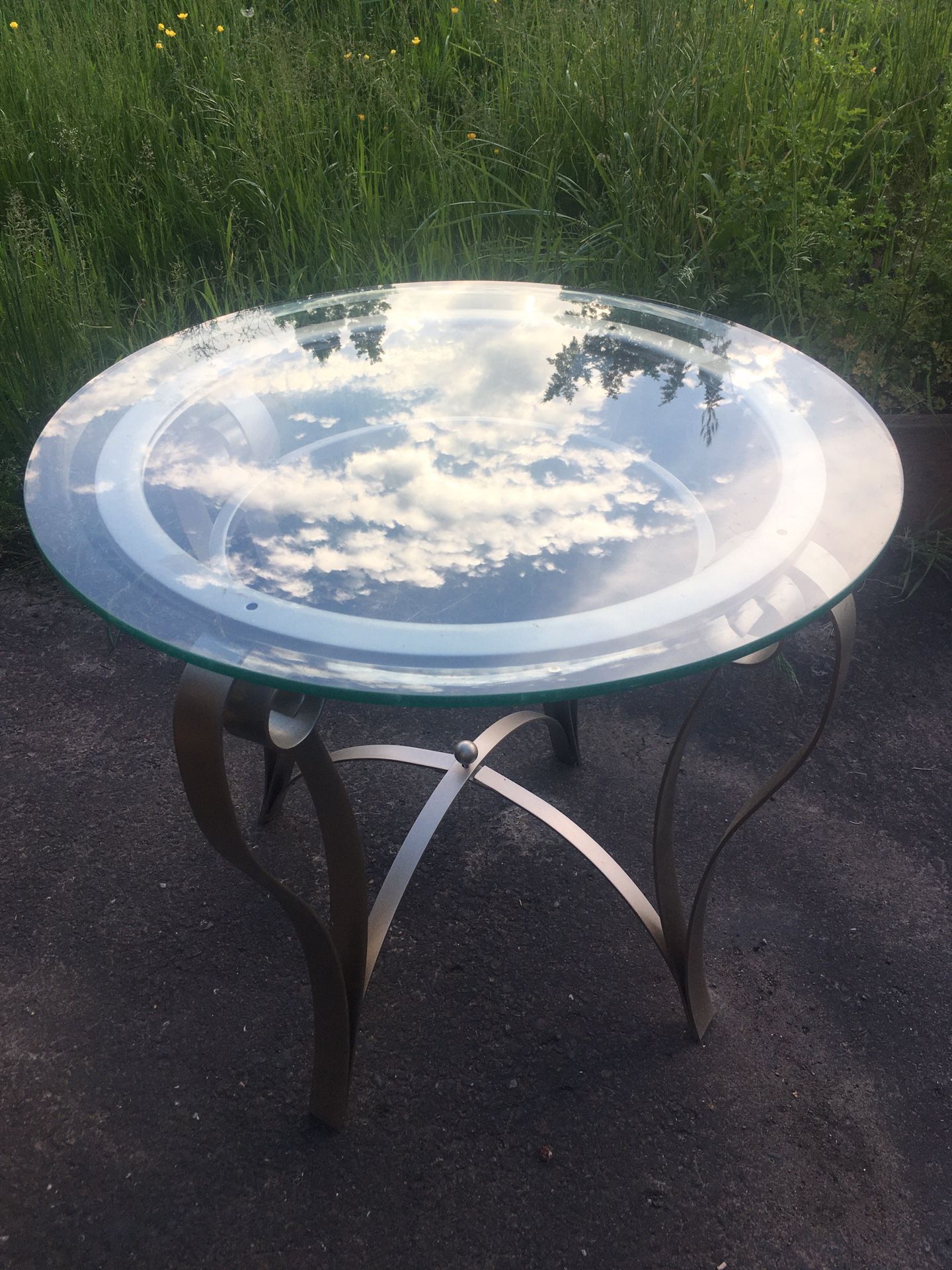 Glass coffee table