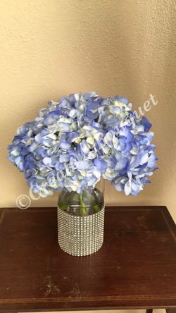 Blue hydrangeas