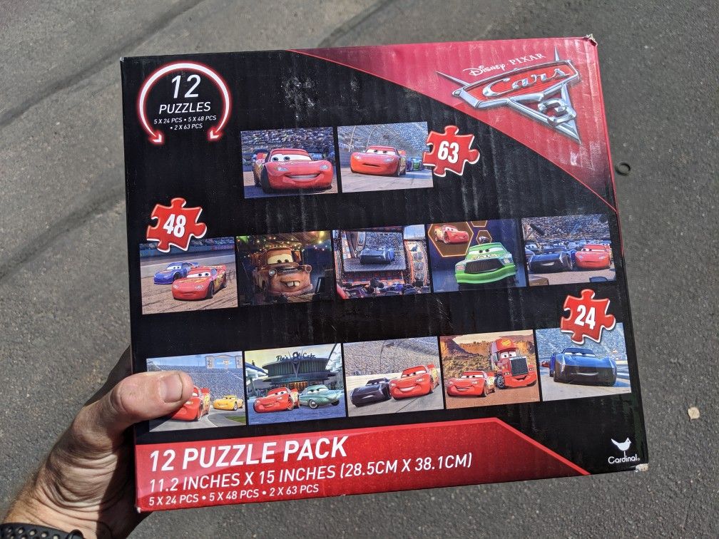 Disney Pixar cars 12 puzzles pack