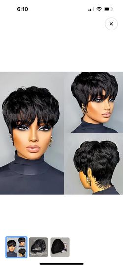 Pixie Cut  Short Wigs Human Hair With Bangs 