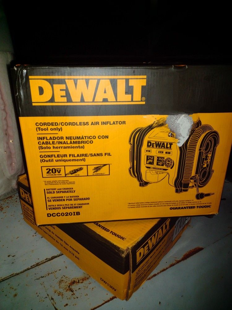 NEW DEWALT DCC020IB 20V CORDED/CORDLESS AIR INFLATOR (TOOL ONLY)