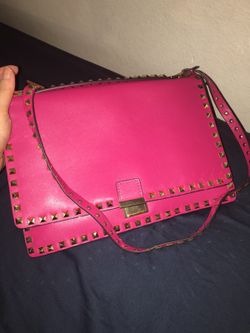 Hot pink leather purse
