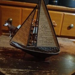 Steel Boat With The Serenity Poem.