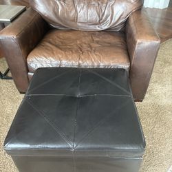 Crate and barrel pull out couch , accent chair and ottoman $975