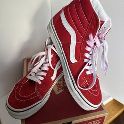 Women Vans Red Sk8-Hi Shoes 